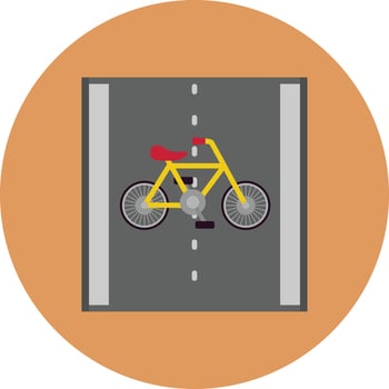 Bike Lane Flat Circle Multicolor vector