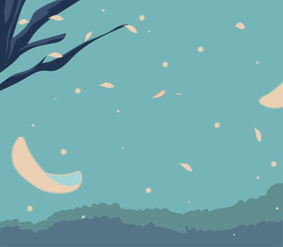 winter scene and branch vector