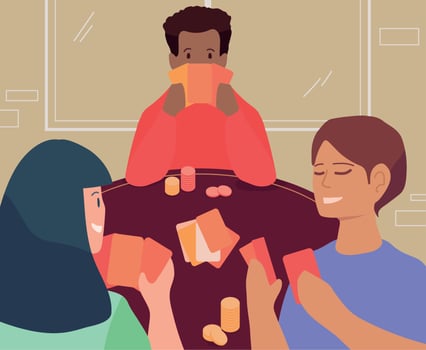 friends play board games at home vector