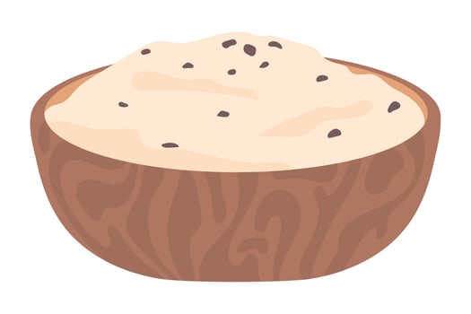 wooden bowl with spice vector