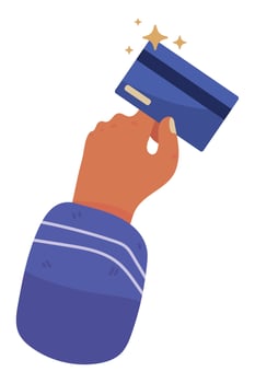 hand holding credit card vector
