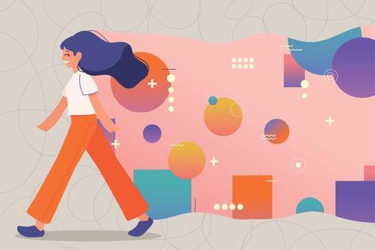 woman think positive vector