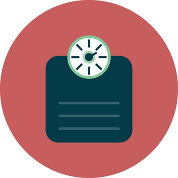 Weight Machine Flat Circle Multicolor vector