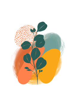 Botanical wall art background png