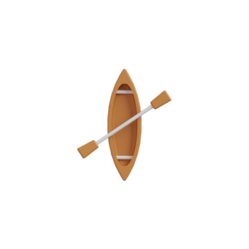 3D Isolated Wooden Boat png