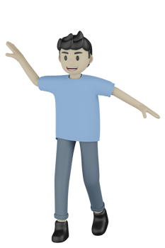 3d Isolated Man doing Activity png