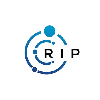 RIP letter technology logo design on white background. RIP creative initials letter IT logo concept. RIP letter design. vector