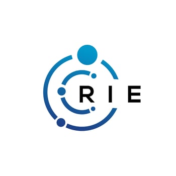 RIE letter technology logo design on white background. RIE creative initials letter IT logo concept. RIE letter design. vector