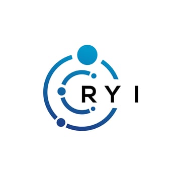 RYI letter technology logo design on white background. RYI creative initials letter IT logo concept. RYI letter design. vector