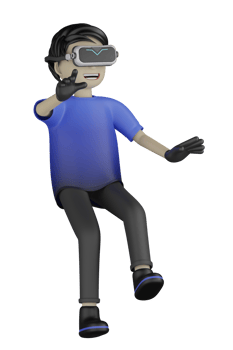 3d Isolated Man use Virtual Reality Machine png