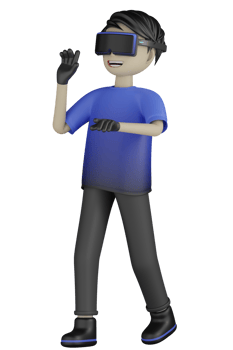 3d Isolated Man use Virtual Reality Machine png