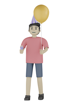 3d Isolated Man at the Party png