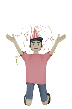 3d Isolated Man at the Party png