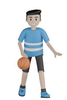3d Isolated Man doing Sport Activity png