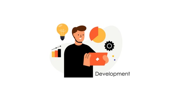 Business development illustrations. Trendy vector style