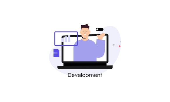 Business development illustrations. Trendy vector style