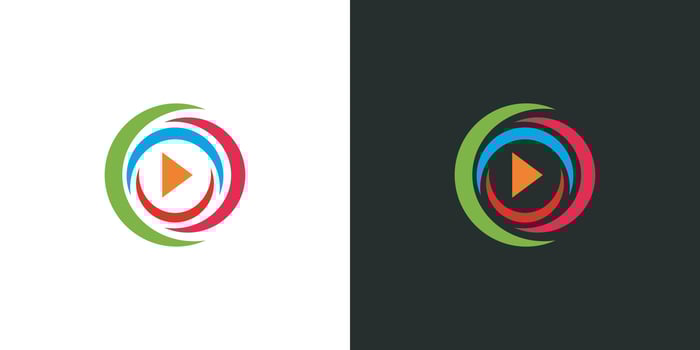 Play media icon abstract digital logo vector