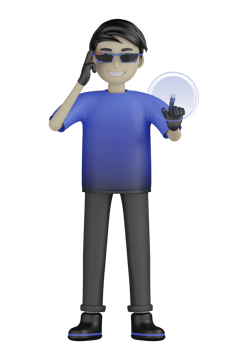 3d Isolated Man use Virtual Reality Machine png