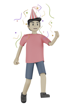 3d Isolated Man at the Party png
