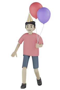 3d Isolated Man at the Party png