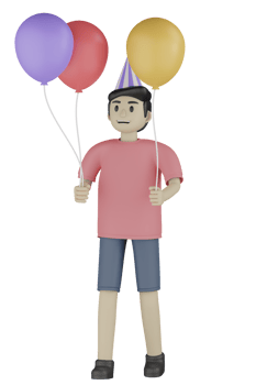 3d Isolated Man at the Party png