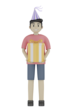 3d Isolated Man at the Party png