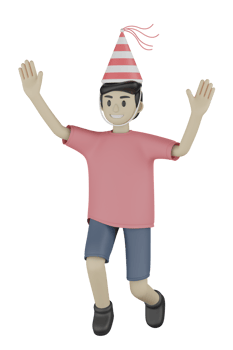 3d Isolated Man at the Party png