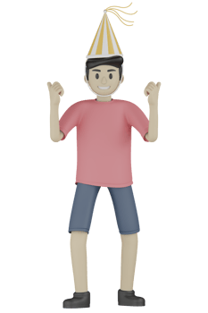 3d Isolated Man at the Party png
