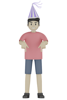 3d Isolated Man at the Party png
