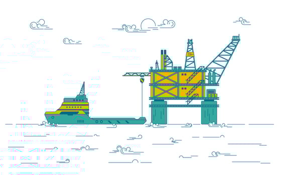 oil platform setup vector