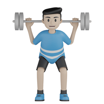3d Isolated Man doing sports activity png