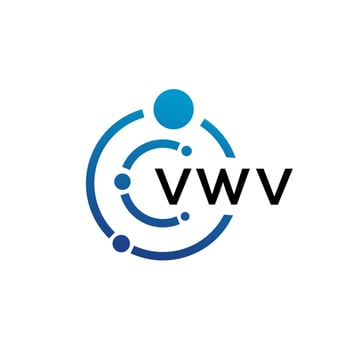 VWV letter technology logo design on white background. VWV creative initials letter IT logo concept. VWV letter design. vector