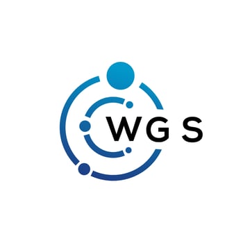 WGS letter technology logo design on white background. WGS creative initials letter IT logo concept. WGS letter design. vector