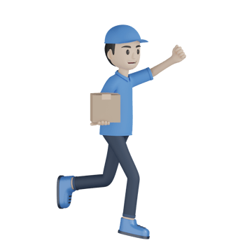 3d Isolated Courier in blue uniform png