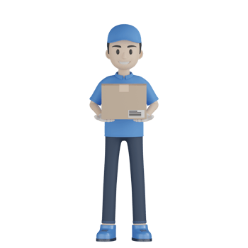 3d Isolated Courier in blue uniform png