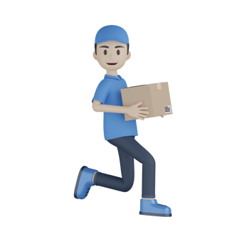 3d Isolated Courier in blue uniform png