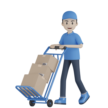 3d Isolated Courier in blue uniform png