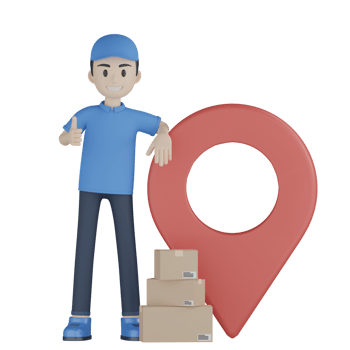 3d Isolated Courier in blue uniform png