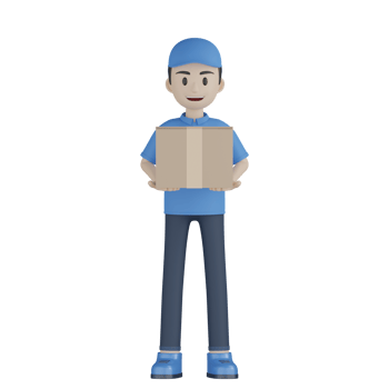 3d Isolated Courier in blue uniform png