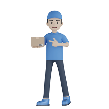 3d Isolated Courier in blue uniform png