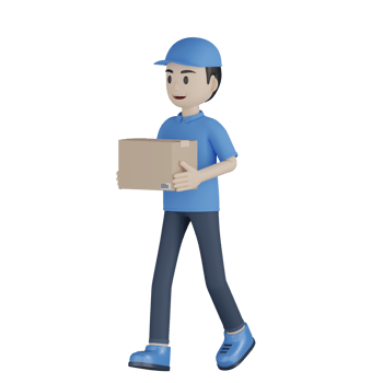 3d Isolated Courier in blue uniform png