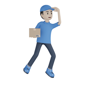 3d Isolated Courier in blue uniform png