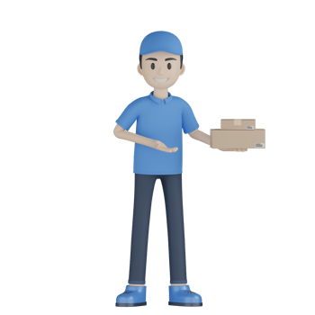 3d Isolated Courier in blue uniform png