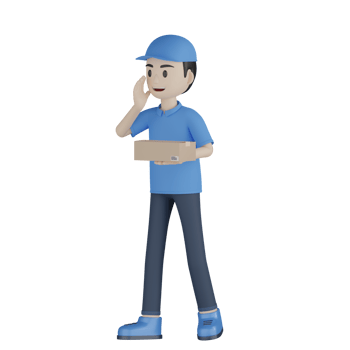 3d Isolated Courier in blue uniform png