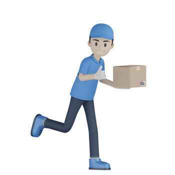 3d Isolated Courier in blue uniform png