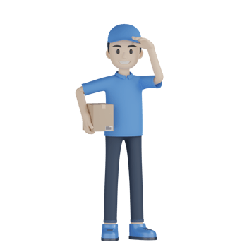 3d Isolated Courier in blue uniform png