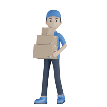 3d Isolated Courier in blue uniform png