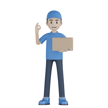 3d Isolated Courier in blue uniform png