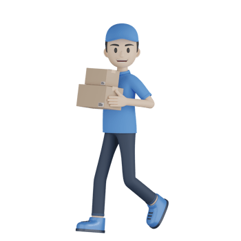 3d Isolated Courier in blue uniform png