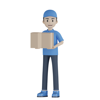 3d Isolated Courier in blue uniform png